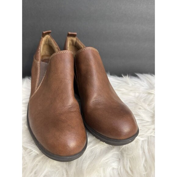 Eurosofft Size 8M Jaylee Brown Wedge Leather Pull On Boot Bootie‎ Comfort - Picture 2 of 12